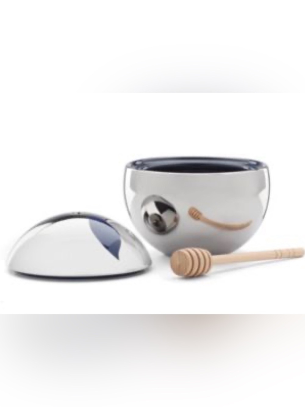 KATE SPADE & LENOX HONEY POT- Silver with bright blue interior. - Picture 2 of 14